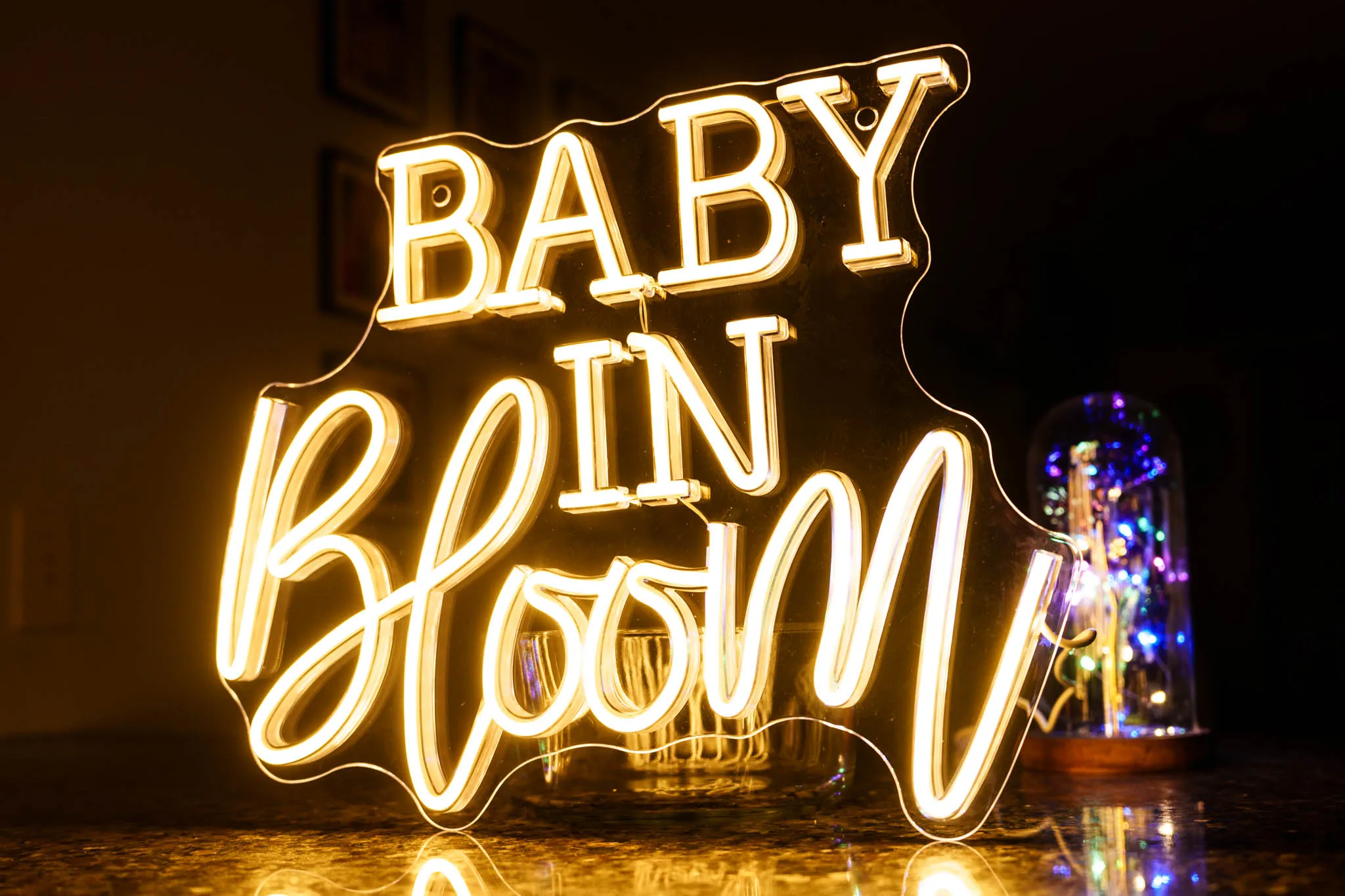 Baby in Bloom neon sign
