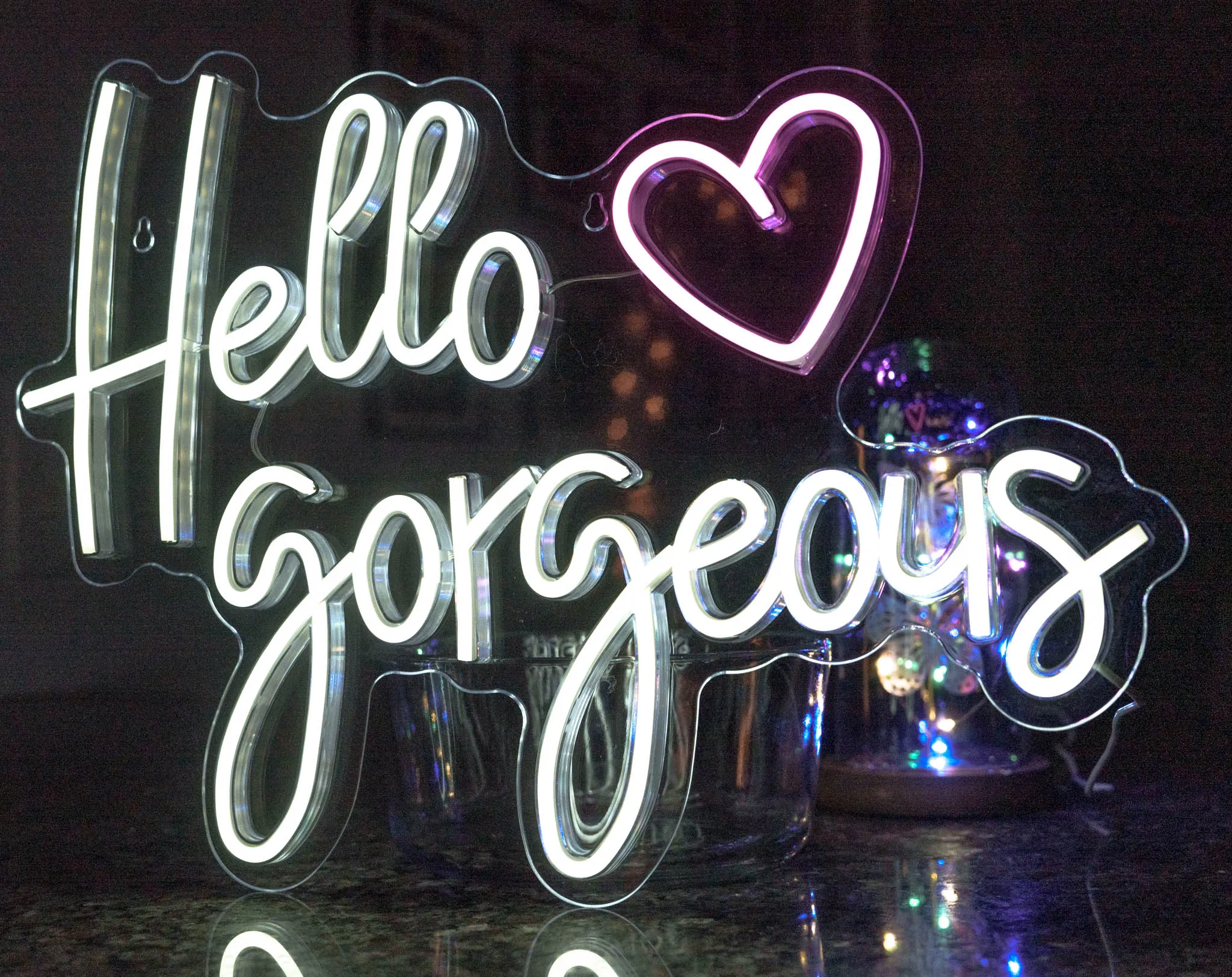 Hello Gorgeous neon sign
